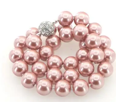 Fashion Charm Jewelry 12mm Shell Pearl Round Beads Necklace Magnet Clasp Woman Girl Christmas Wholesale Price AAA Grad | Украшения и
