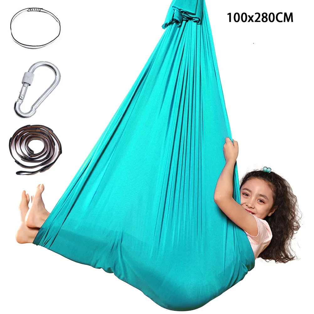 Swing Hammock for Kid with Special Needs Adjustable Elastic Cuddle up Hammock Chairtoy Steady Seat for Yoga Hammock