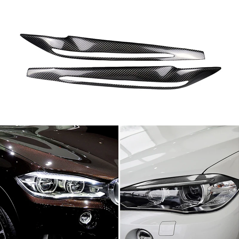 

Чехол для передней фары из углеродного волокна для BMW X5 F15 2014-2017, автомобильные наклейки, защитные аксессуары для фар