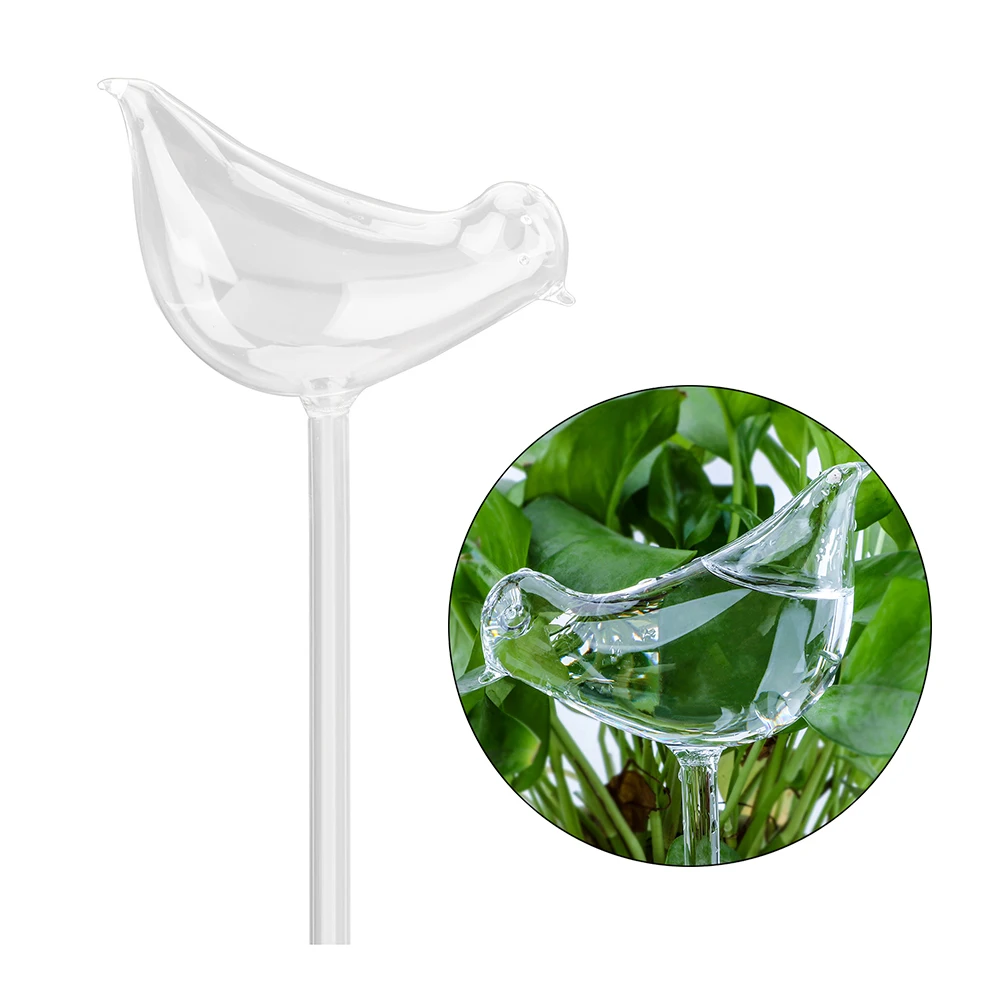 

Watering Cans Bird Shape Automatic Self Watering Devices Clear Glass Watering Device Garden Plants Flowers Water Feeder