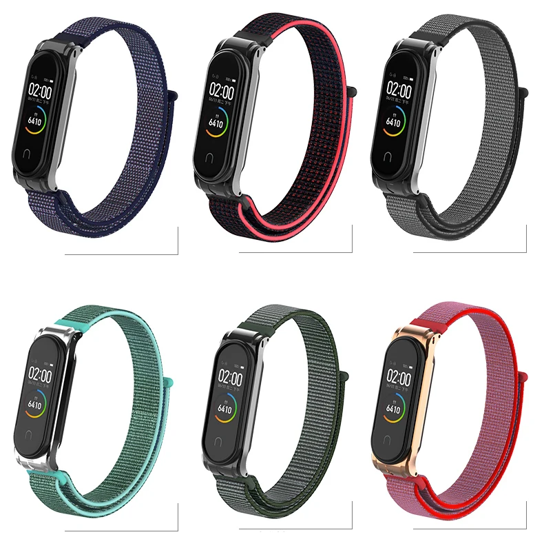 Нейлоновый браслет-петля для Xiaomi mi, ремешок 4/3, mi Band 4, аксессуары для Xiaomi mi, ремешок 3, сменный ремешок
