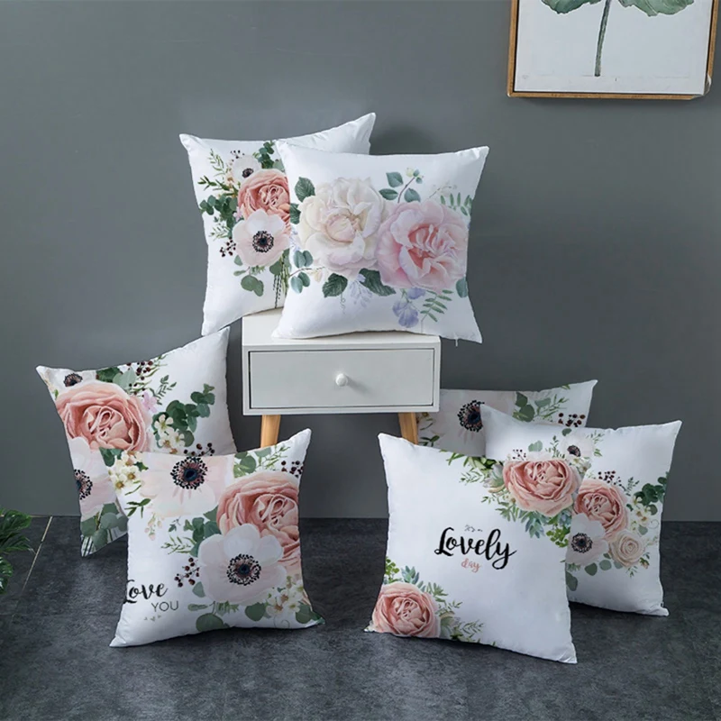 

Симпатичный мультяшный цветочный чехол для подушки льняной декор для мамы и ребенка чехол для подушки для дивана домашняя Подушка Чехол