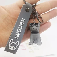classic french punk bulldog keychain men car key ring jewelry pu leather dog for women bag charm bull terrier keychains