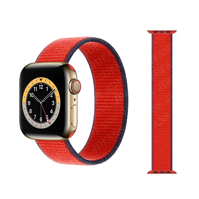 

Solo Loop Nylon Strap For Apple Watch band 44mm 40mm 38mm 42mm Elastic Bracelet for iWatch Series 6 SE 5 4 3 Soft Breathable
