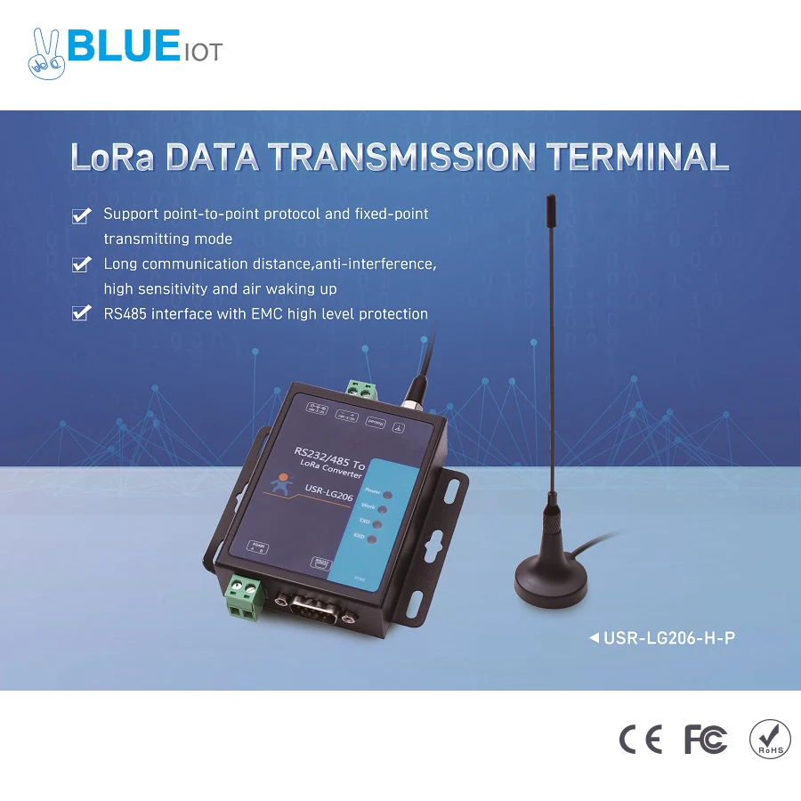 Последовательный преобразователь RS232 RS485 to LoRa устройство передачи модема