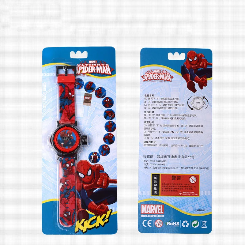 Original MARVEL Spider man projection LED digital children cool cartoon Watch Best kids birthday gift Disney 81018 good time toy toys toys toys