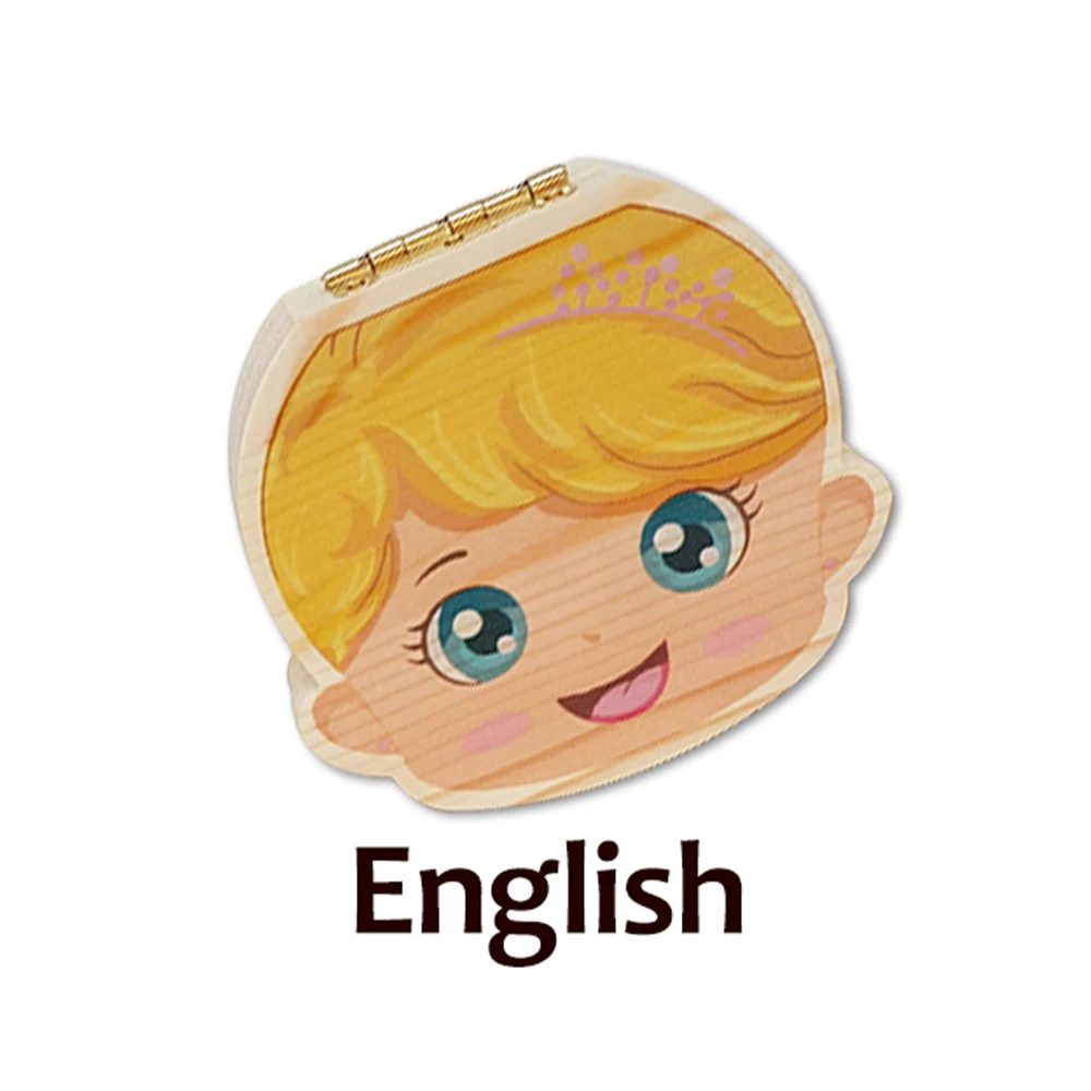 Английский/испанский деревянные детские зуб поле организатор молочных зубов