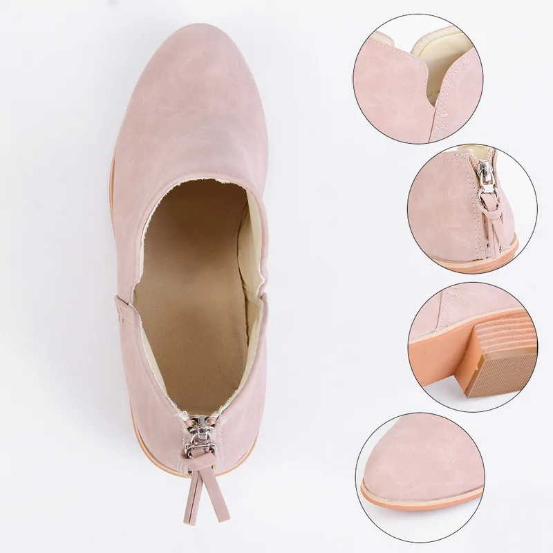 Женские весенние туфли-лодочки ботинки на квадратном каблуке без шнуровки