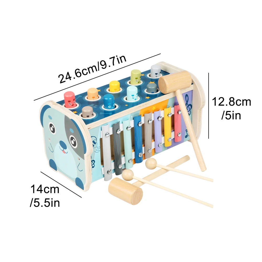 

With Xylophone Puzzle Games Parent-child Game Early Education Color Perception Wooden Hammering Pounding Toy Multifunctional