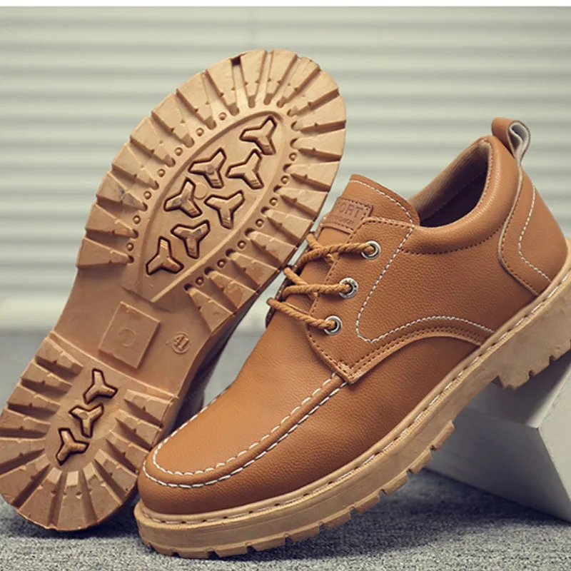 

2019 Men Casual Leather Shoes Men Fashion Leather Shoes Work Safety Shoes Winter Waterproof calzado hombre Chaussure S7-77