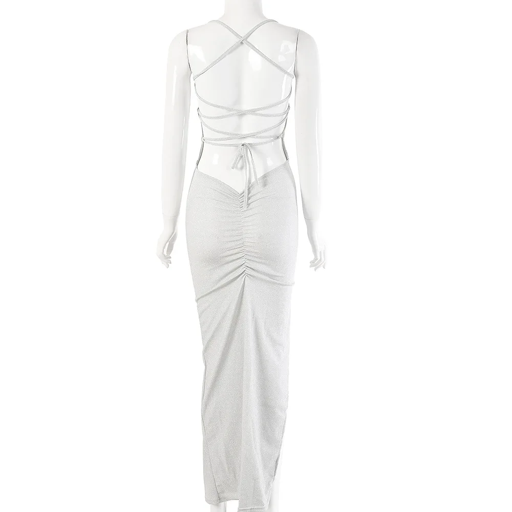 

Casual Ladies Long Dresses For Women Summer 2020 Sexy Night Slub Party Sheath Wine red Black Pink