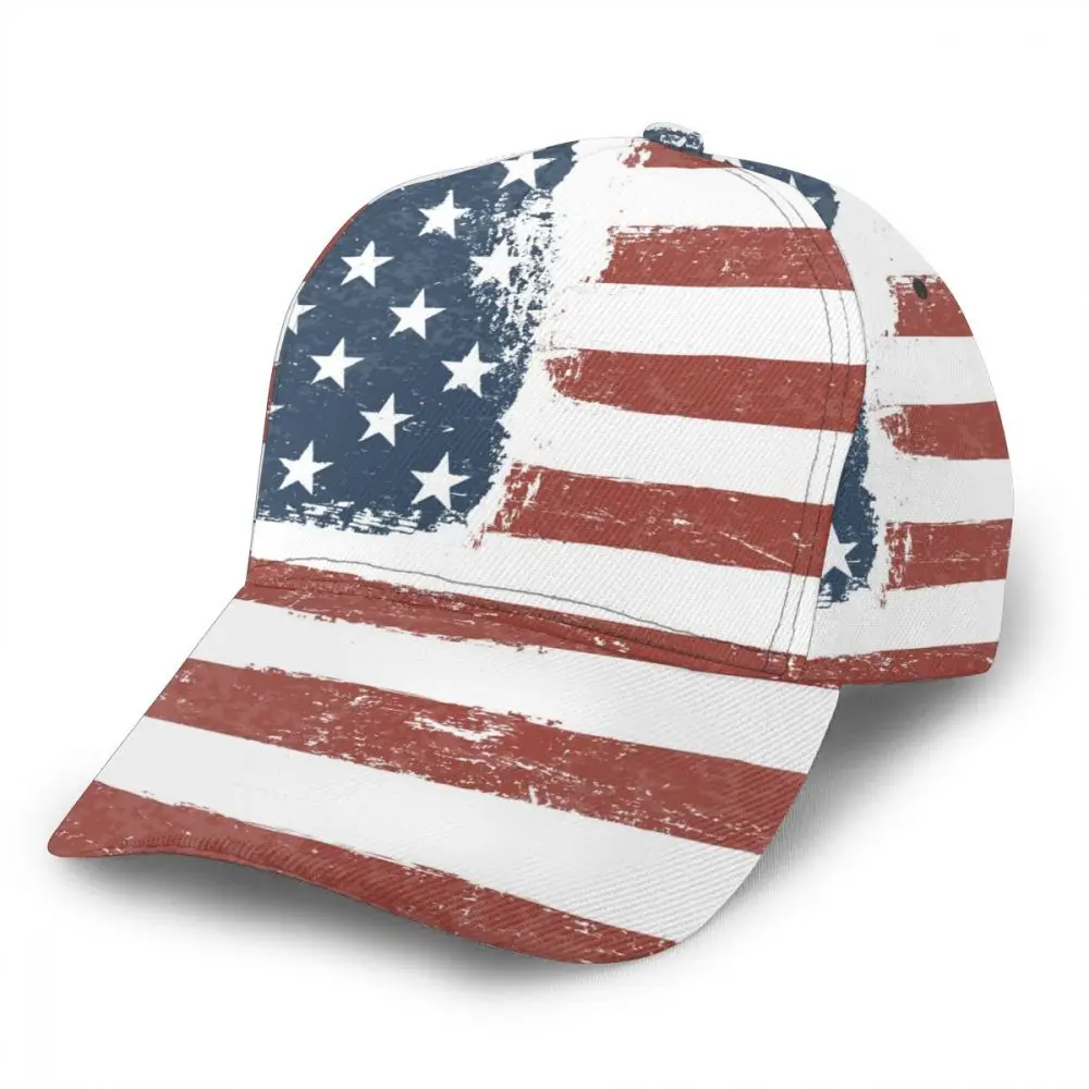 CINESSD American Flag Grunge Outdoor Sport Caps Baseball Hat Men Women Visor Cap Baseball Cap Street Hip Hop Caps