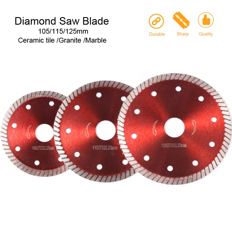 

1PC 105/115/125mm Hot Pressed Diamond Saw Wheel Blades Marble Cutter Turbo Grinder Vitrified Ceramic Tile Granite Cutting Disc