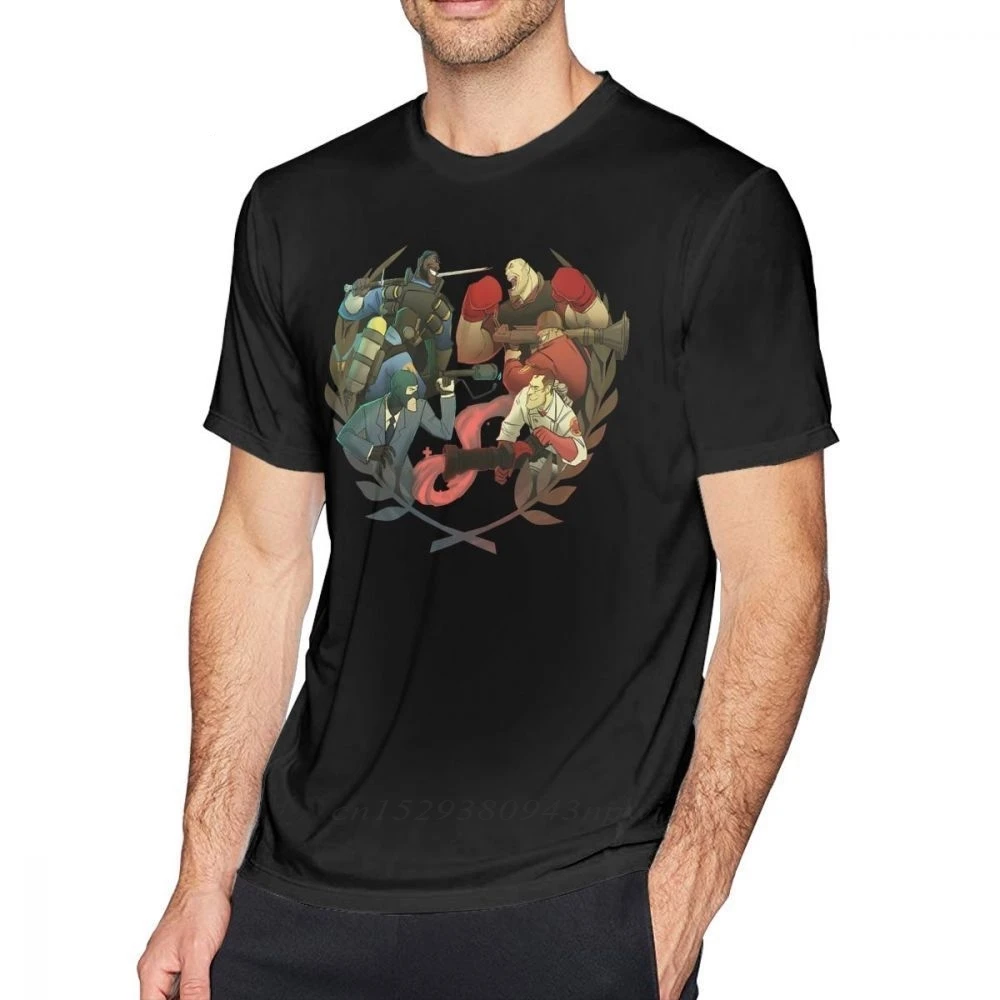 

Team Fortress 2 T Shirt Team Fortress 2 Competitive T-Shirt Printed Awesome Tee Shirt Short Sleeves Casual Male Cotton Tshirt