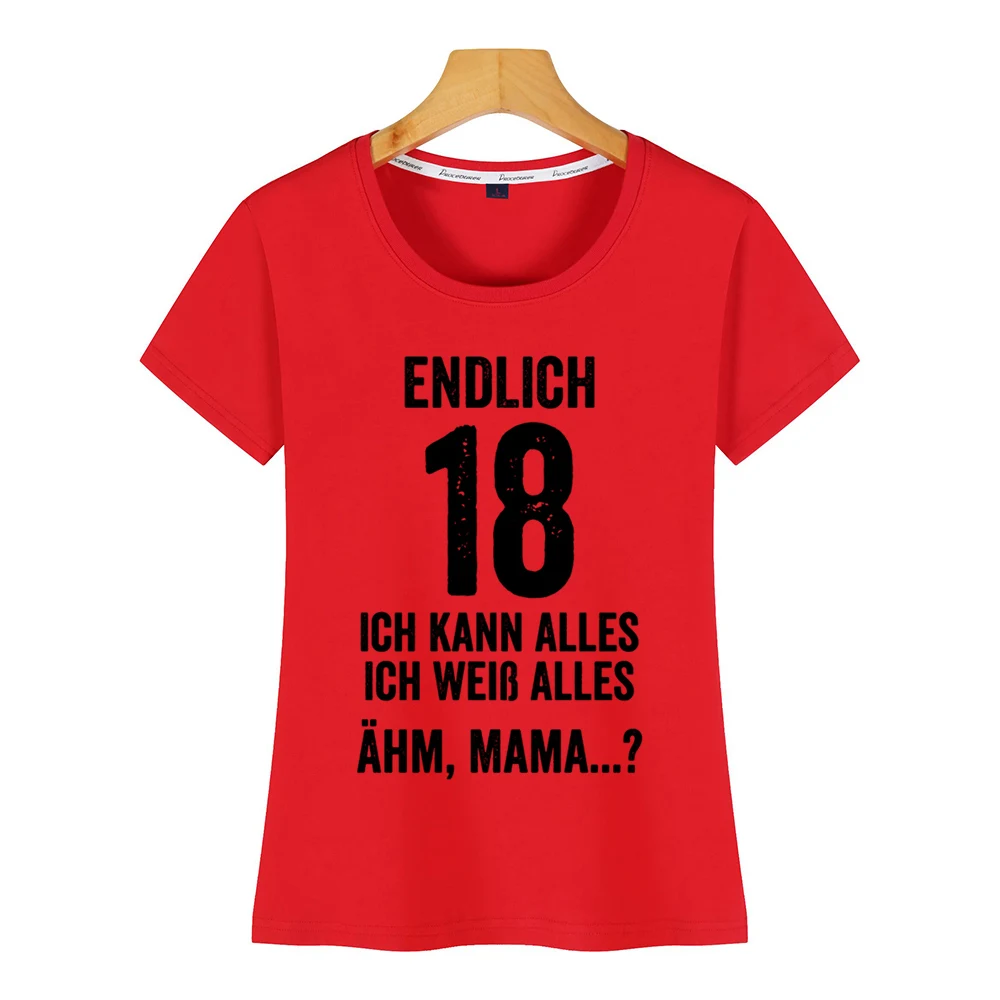 Женские топы футболка endlich 18 ich kann alles weiss present heather prism Humor White Print женская