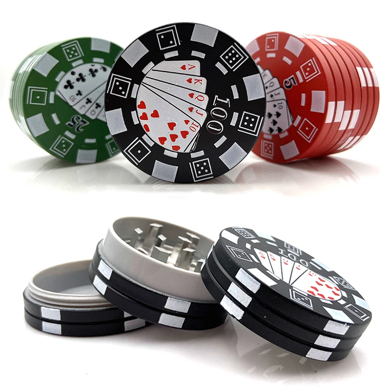 Poker Chip измельчитель трав 3-слойный стиль табака и травы для курения аксессуары