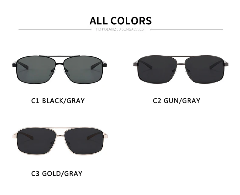 Мужские солнцезащитные очки в алюминиево-магниевой оправе поляризованные для