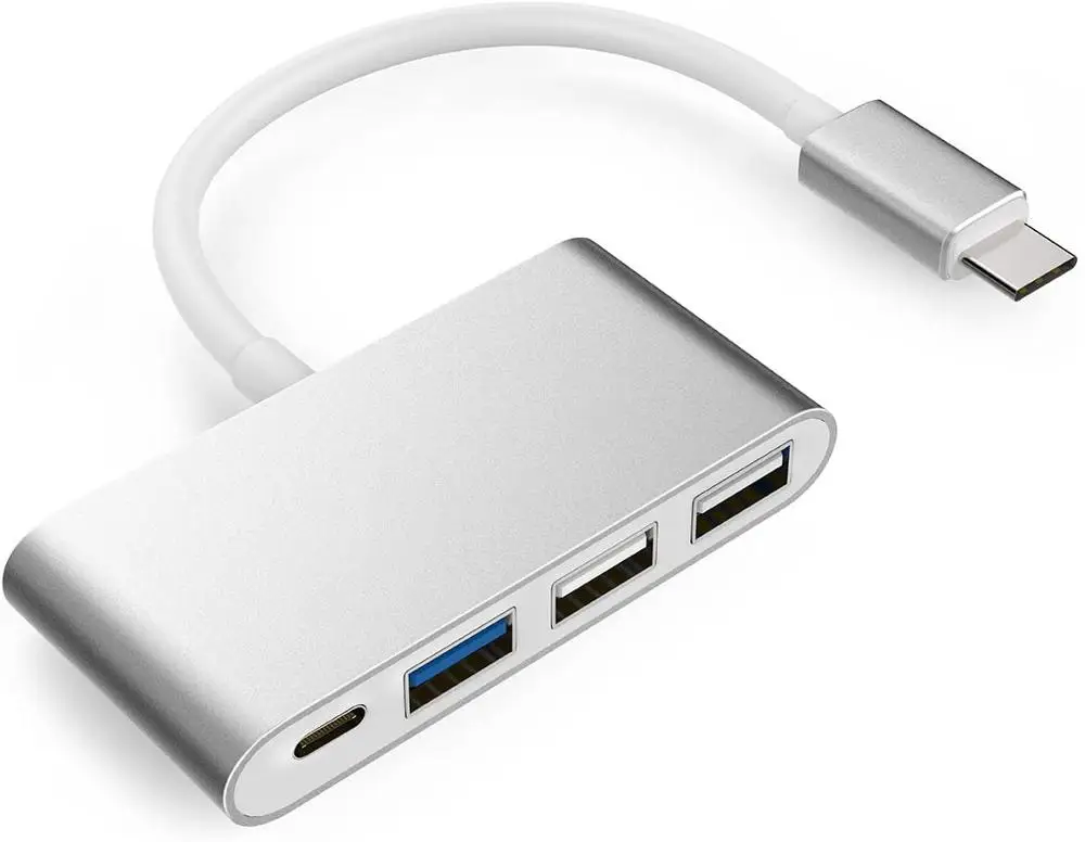 

4-in-1 USB-C Hub with Type C, USB 3.0, USB 2.0 Compatible 2020-2016 MacBook Pro 13/15/16, Mac Air/Surface, ChromeBook,