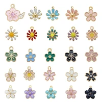 20pcs mixed flower daisy charms alloy women jewelry gift key chain pendant enamel earrings necklace bracelet diy anklet choker