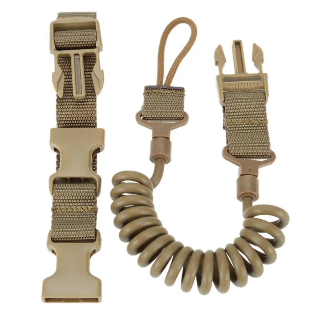 

Outdoor Tactical Lanyard Elastic Release Pistol Safe Spring Rope Lanyard