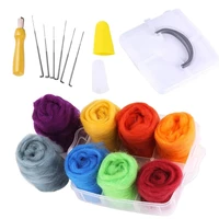 nonvor 8 colors wool felting kit needle felting tools wool felt needles roving fibre wool materials for diy felting beginners