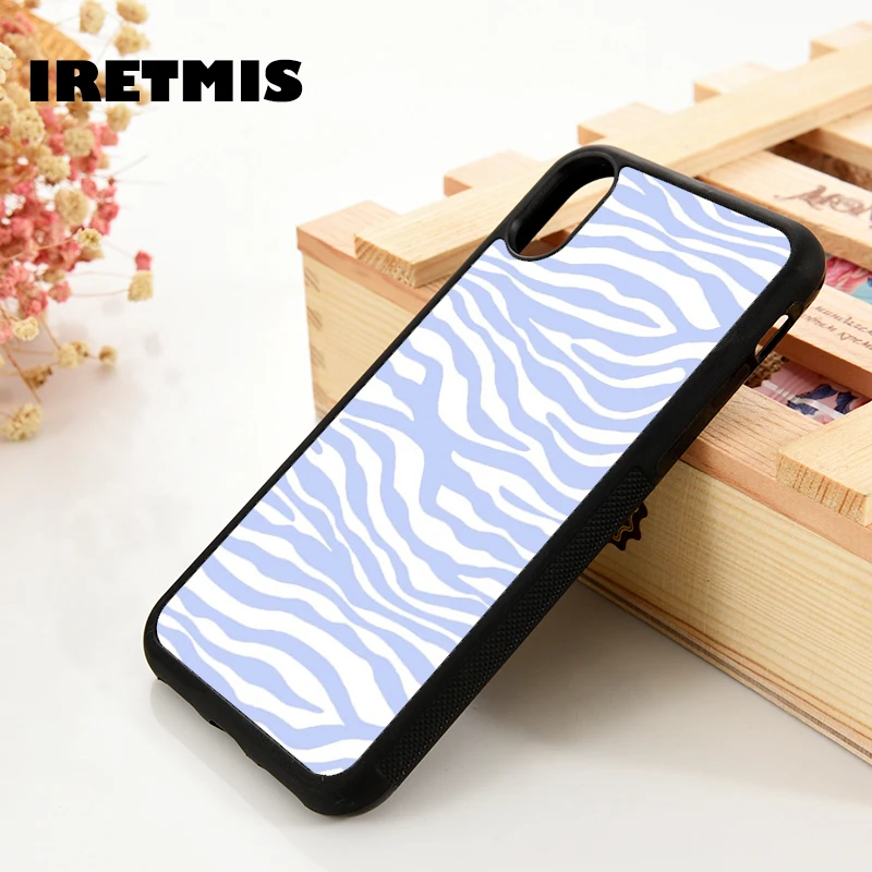 Силиконовый чехол Iretmis 6 6S из ТПУ для телефона iPhone 7 8 plus X Xs 11 12 Mini Pro Max XR с синей