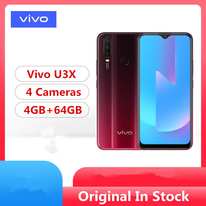 Смартфон Vivo U3X 4G LTE Snapdragon 665 Android 9 0 6 35 дюйма 4 камеры 18 Вт быстрая зарядка|Смартфоны|