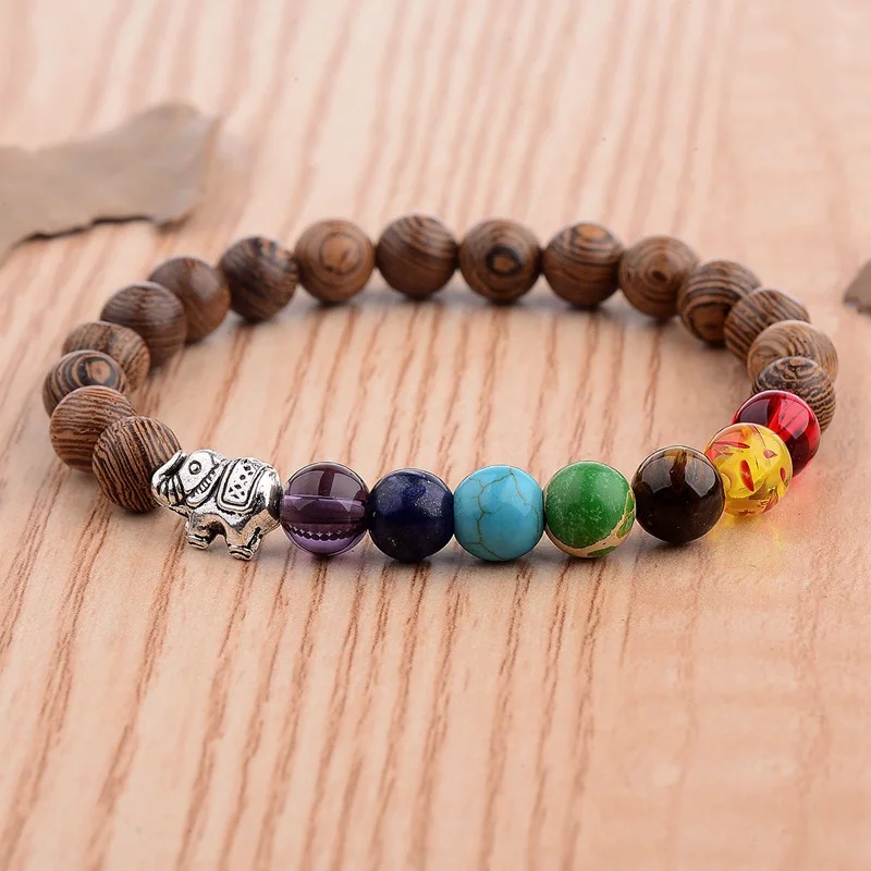 Браслет молитва в виде слона из натурального дерева|Плетеные браслеты| |