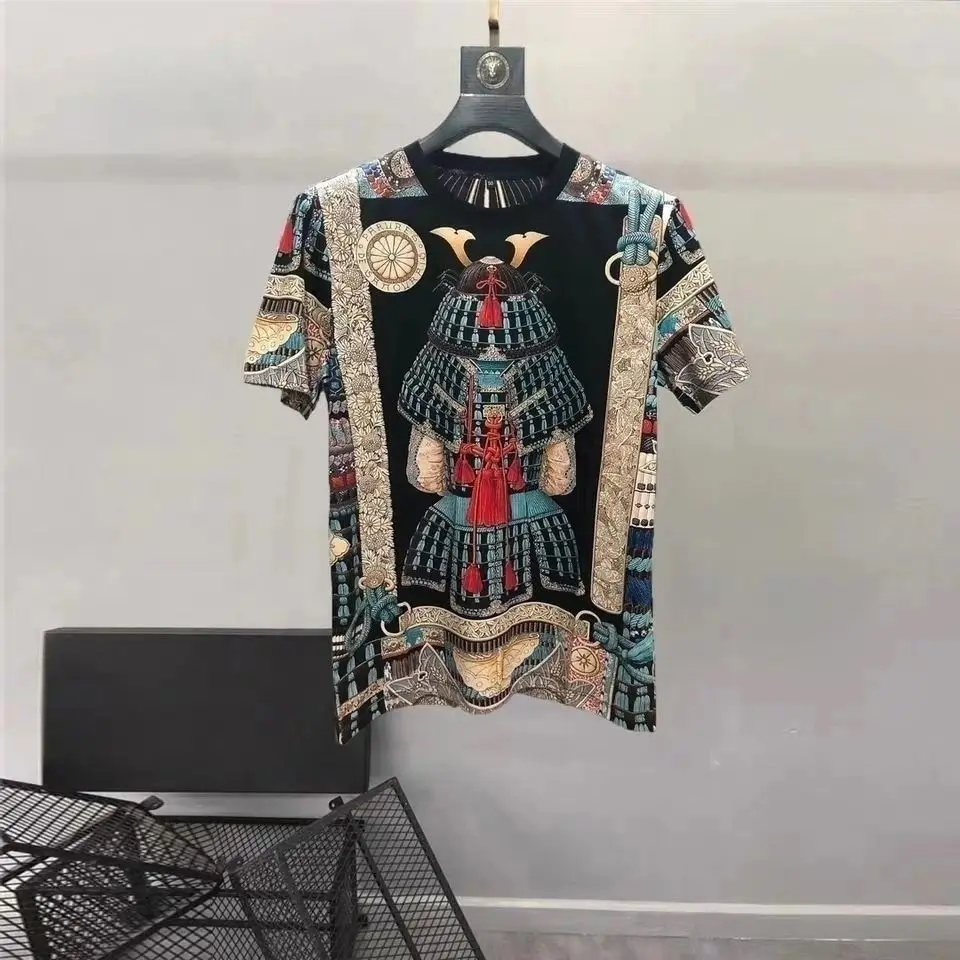 

Men's European Palace Character Pattern Casual Tide Brand Half Sleeve Top Fashion T-shirt HOT