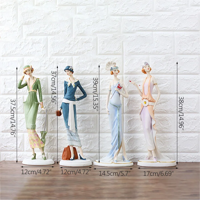 

European Modern Lady Abstract Resin Sculpture Figurines Crafts For Home Decoration Accessories Bautity Ornament Wedding Decor