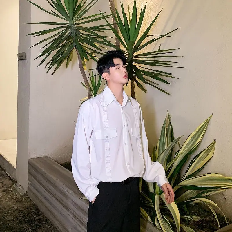 

Men's long-sleeved shirt 2020 spring and summer new loose casual long-sleeved shirt young personality fashion men's clothing