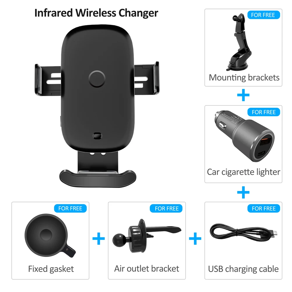 a afh01 car holder 18w qi wireless charger car phone holder for iphone samsung huawei mobile phone bracket pd 3 0 fast charging free global shipping