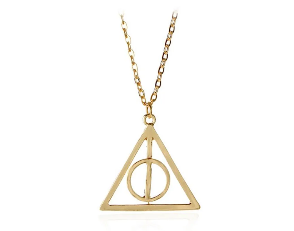 Фильм харр Поттер Дары смерти металлический золотой кулон ожерелье в качестве