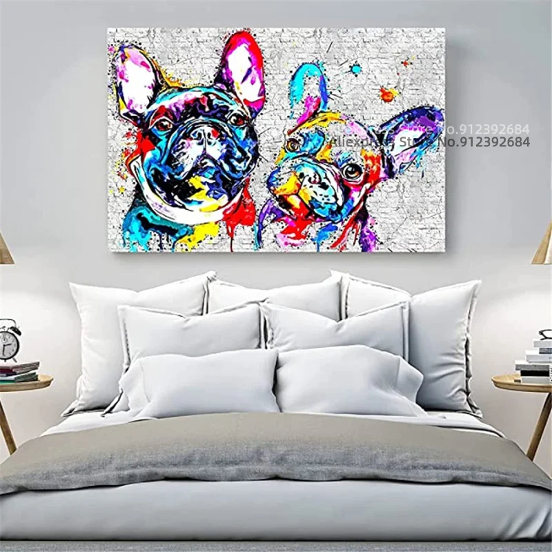 Художественный постер с изображением собаки улицы граффити настенный холст