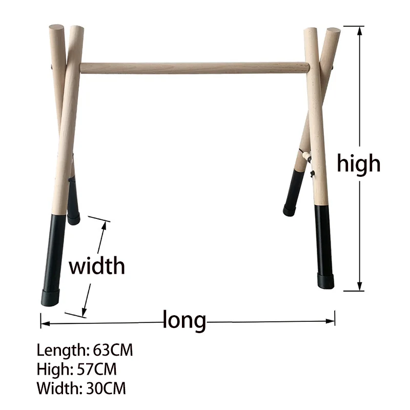 

Baby Wooden Teether Toddler Fitness Frame Toy with 4 Decorations Newborn Educational Toys