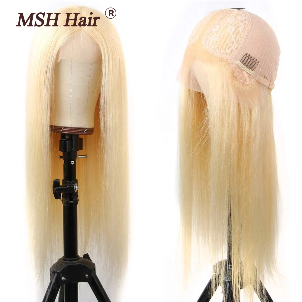 MSH бразильские прямые волосы 613 Блондин человеческие парики 13x4x1 часть 150%