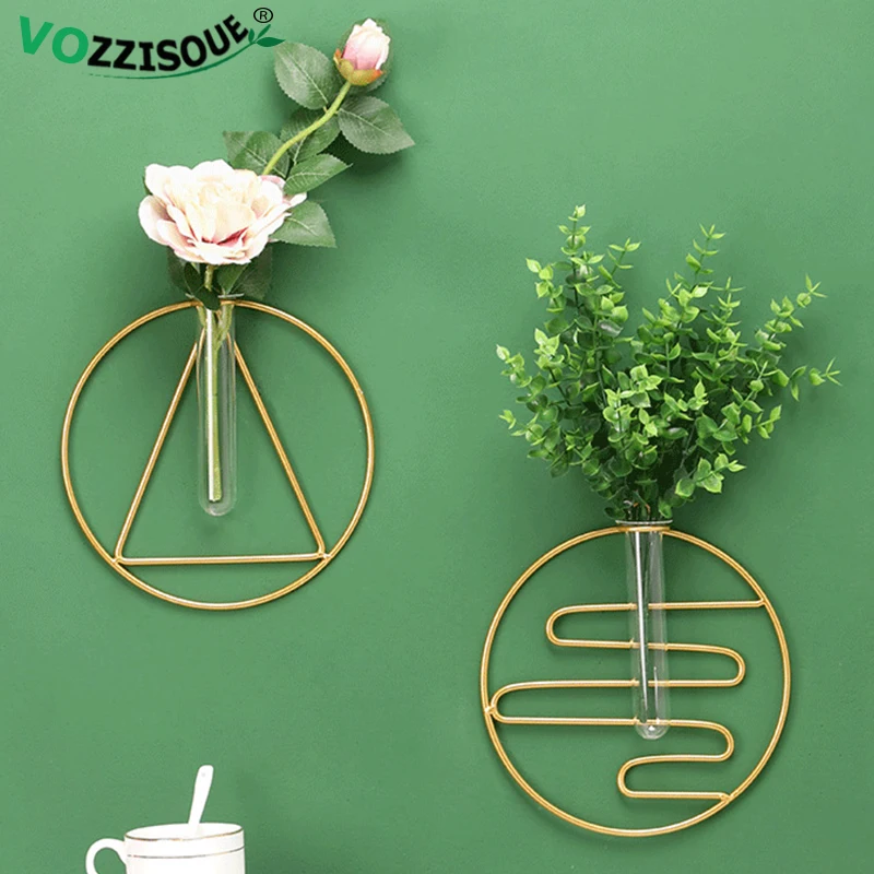 Популярная металлическая подвесная железная стойка в скандинавском стиле ваза