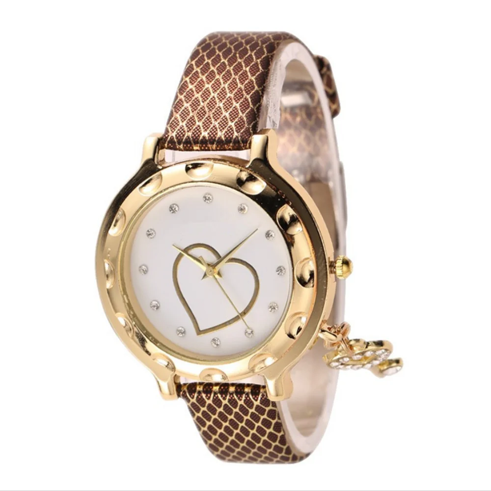 Модные трендовые часы в форме сердца с подвеской для ключей женские кварцевые |