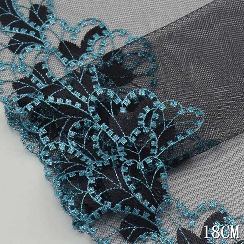 

28Yards High Quality Black Mesh Tulle Embroidery Lace Fabric Ribbon Guipure Lace Trim Sewing DIY Doll Bra Underwear Cloth