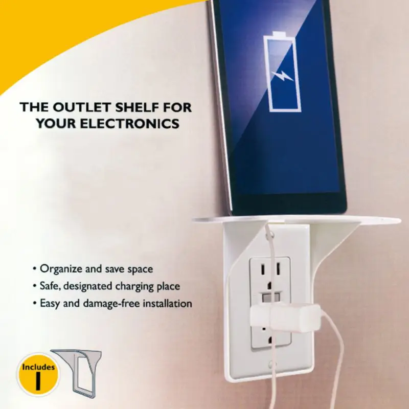 DIY настенная полка с розеткой питания держатель зарядная розетка силовой окунь