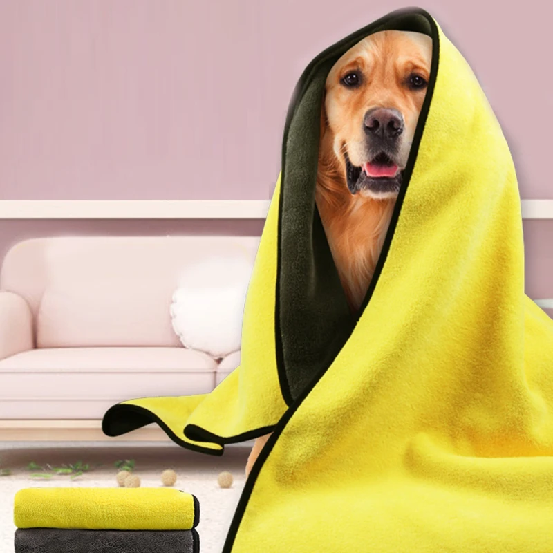 

Bath Towel for Dogs Cats Super Absorbent Bath Towels Quick-Drying Cat Bathing Towel Cleaning Dog Accessories Highly Absorbent