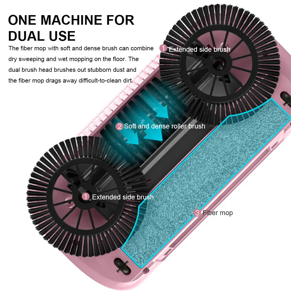 

Non-Electric Hand Push Sweepers Stainless Steel Easy Manual Sweeping 360 Degree Rotating Cleaning Machine Sweeping Tool