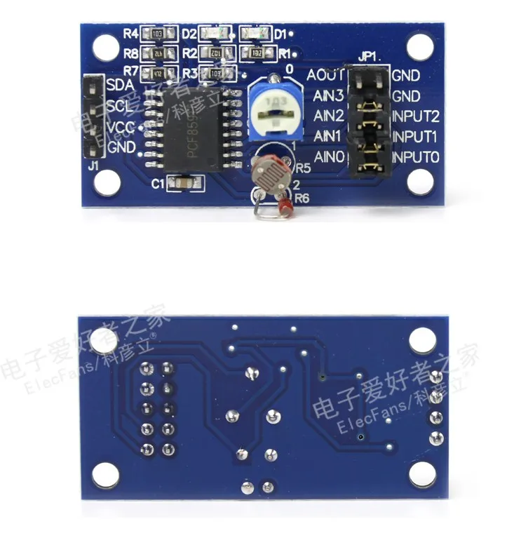 Модуль преобразования PCF8591 AD/DA аналогово-цифровой/цифрово-аналоговый