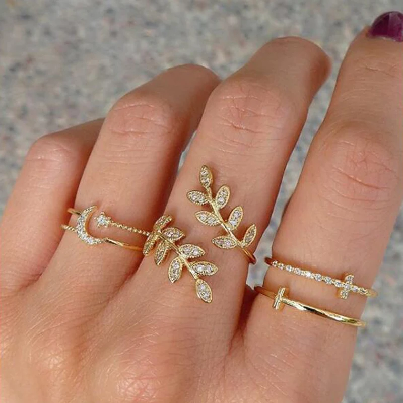 Амулеты два цвета оливковое дерево ветка листьев Открытое кольцо для женщин