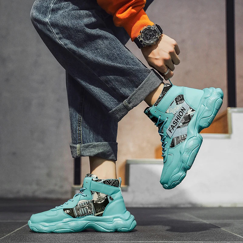 

Fall Men Casual Shoes Male Breathable Adult Trainers High Top Fashion Zapatillas Hombre Wholesale Light Tenis Chunky Sneaker Men