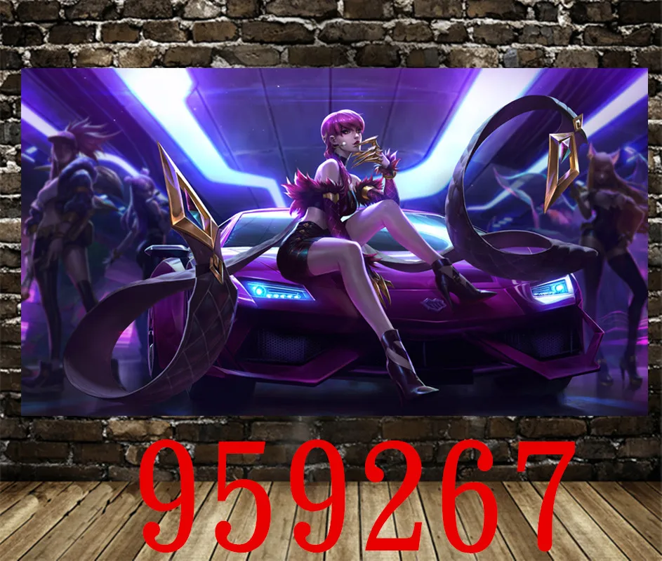 Игровой постер Лига Легенд холст картина маслом аниме живая комната Настенная