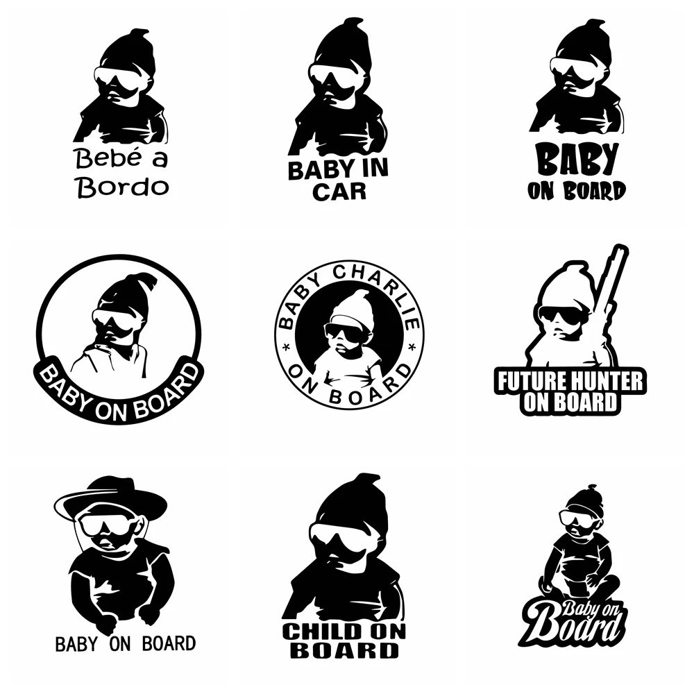 

10 Styles Large BABY ON BOARD Car Stickers Funny Wrap Vinyl Personality Cars Stickers Decal Car-Styling Decoration Accessories