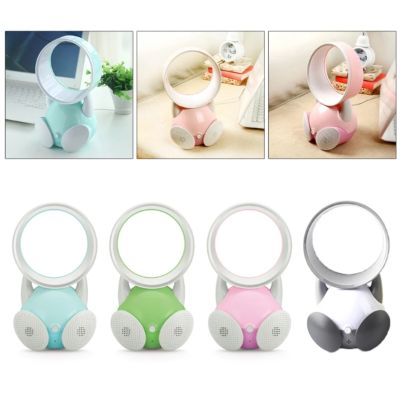 

Cute Cartoon Bladeless Quiet Mini Fan Portable Desktop Air Coolers USB Charging M2EE