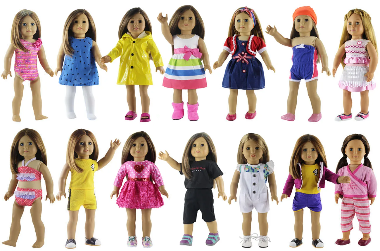 Новинка 10 комплектов кукольной одежды для 18 дюймовых американских кукол костюмы