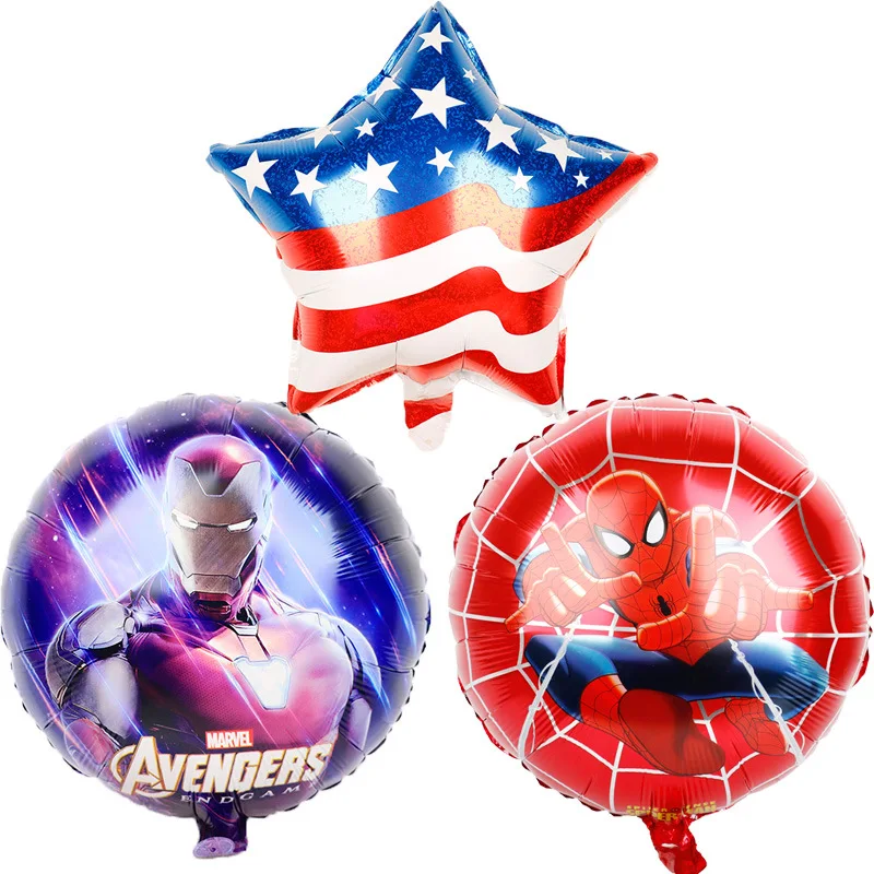

New Disney Marvel Spiderman Captain American Ironman Foil Balloons Superhero Theme Birthday Party Decoration Supplies Air Globos